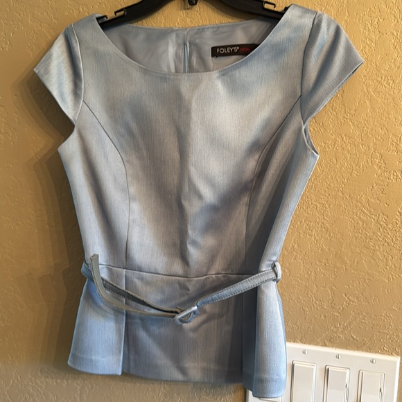 Foley’s Petite Women’s Top Cap Sleeve Peplum Hem With Detachable Belt Si… - Picture 12 of 12